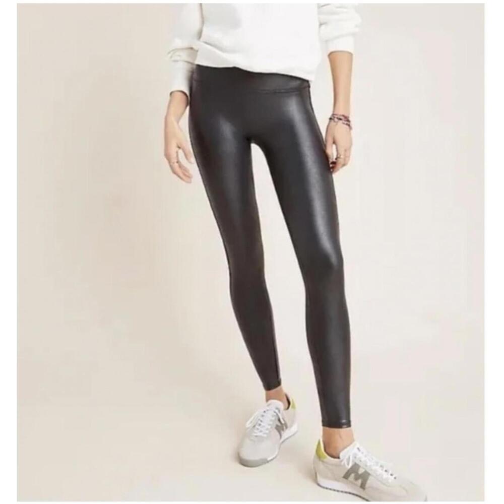 NWOT SPANX Faux Leather Leggings Black Size XL